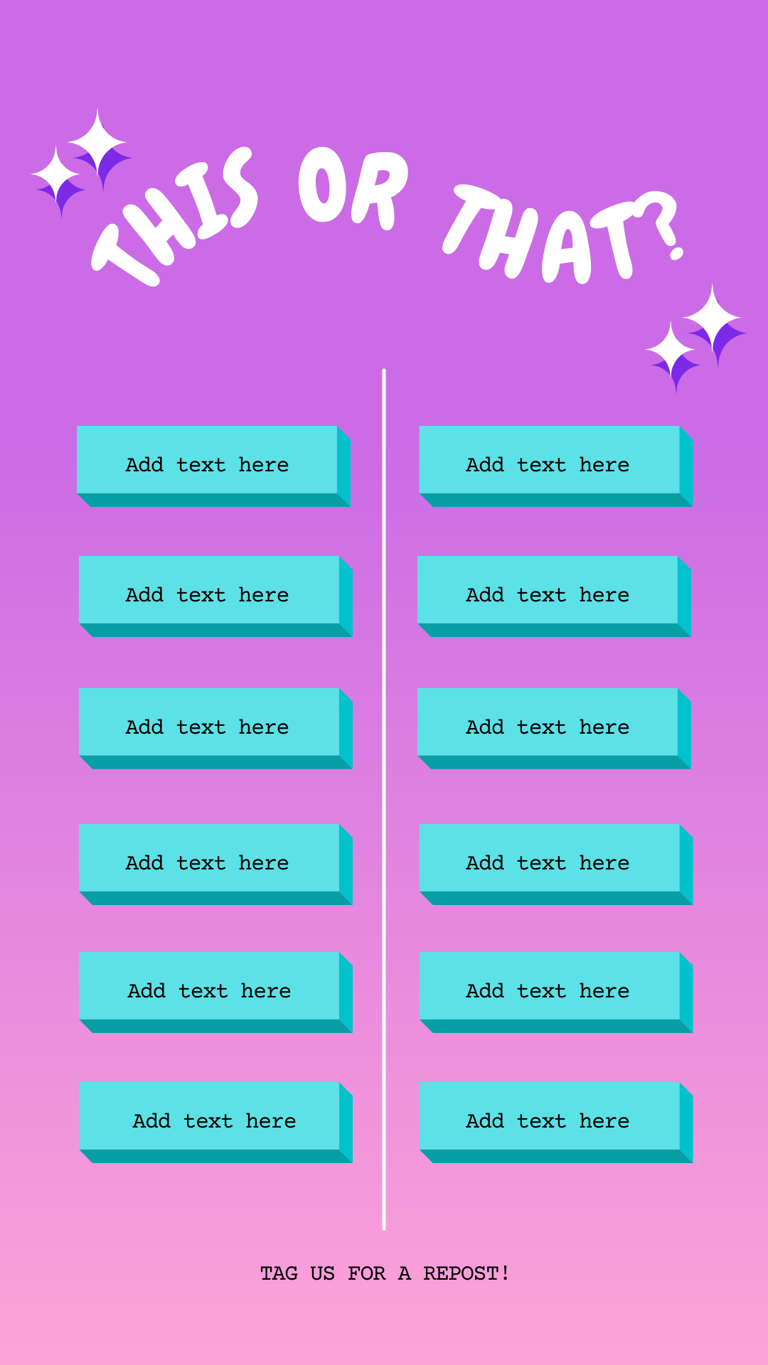 Would You Rather Editable Instagram Story Template With Purple